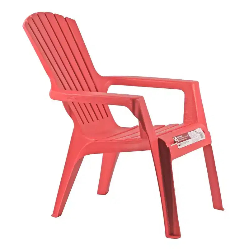 Sedia impilabile da esterno Adams Resin Adirondack per bambini, Rosso Ciliegia (capacità 22,7 kg)