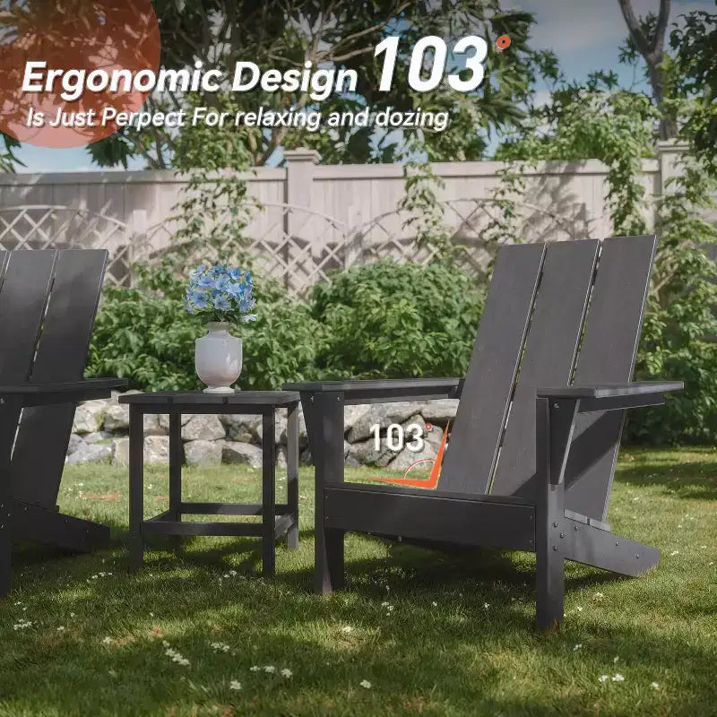 ALAULM Set di Sedie Adirondack, Sedie da Esterno, Sedie con Tavolino da Caffè o Braciere, Ampiamente Utilizzate in Patio, Prato, Giardino, Piscina e Terrazza