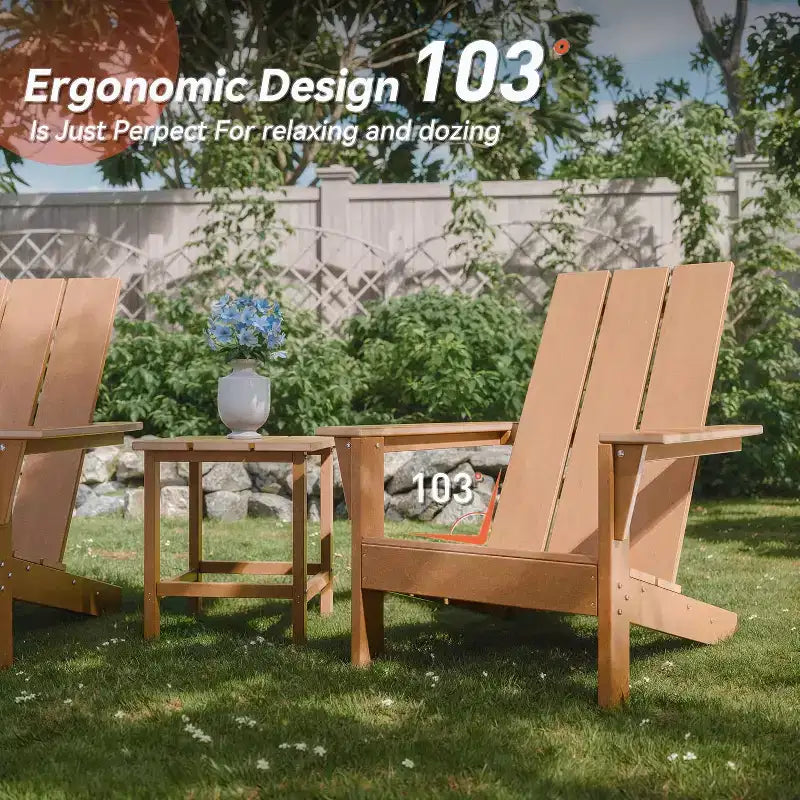 ALAULM Set di Sedie Adirondack, Sedie da Esterno, Sedie con Tavolino da Caffè o Braciere, Ampiamente Utilizzate in Patio, Prato, Giardino, Piscina e Terrazza
