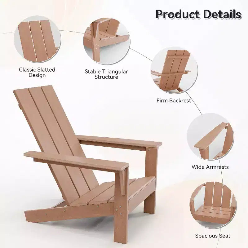 ALAULM Set di Sedie Adirondack, Sedie da Esterno, Sedie con Tavolino da Caffè o Braciere, Ampiamente Utilizzate in Patio, Prato, Giardino, Piscina e Terrazza