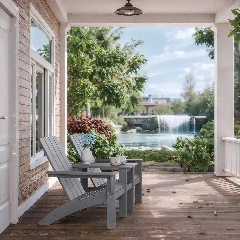 ALAULM Set di Sedie Adirondack, Sedie da Esterno, Sedie con Tavolino da Caffè o Braciere, Ampiamente Utilizzate in Patio, Prato, Giardino, Piscina e Terrazza