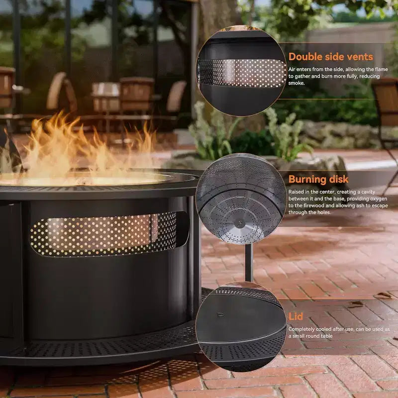 ALAULM Set di Sedie Adirondack, Sedie da Esterno, Sedie con Tavolino da Caffè o Braciere, Ampiamente Utilizzate in Patio, Prato, Giardino, Piscina e Terrazza