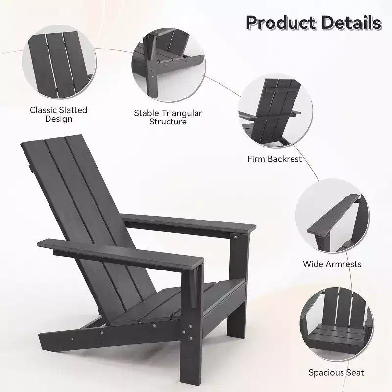 ALAULM Set di Sedie Adirondack, Sedie da Esterno, Sedie con Tavolino da Caffè o Braciere, Ampiamente Utilizzate in Patio, Prato, Giardino, Piscina e Terrazza