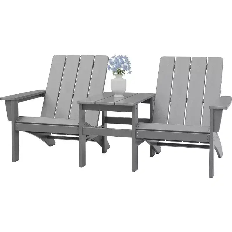 ALAULM Set di Sedie Adirondack, Sedie da Esterno, Sedie con Tavolino da Caffè o Braciere, Ampiamente Utilizzate in Patio, Prato, Giardino, Piscina e Terrazza