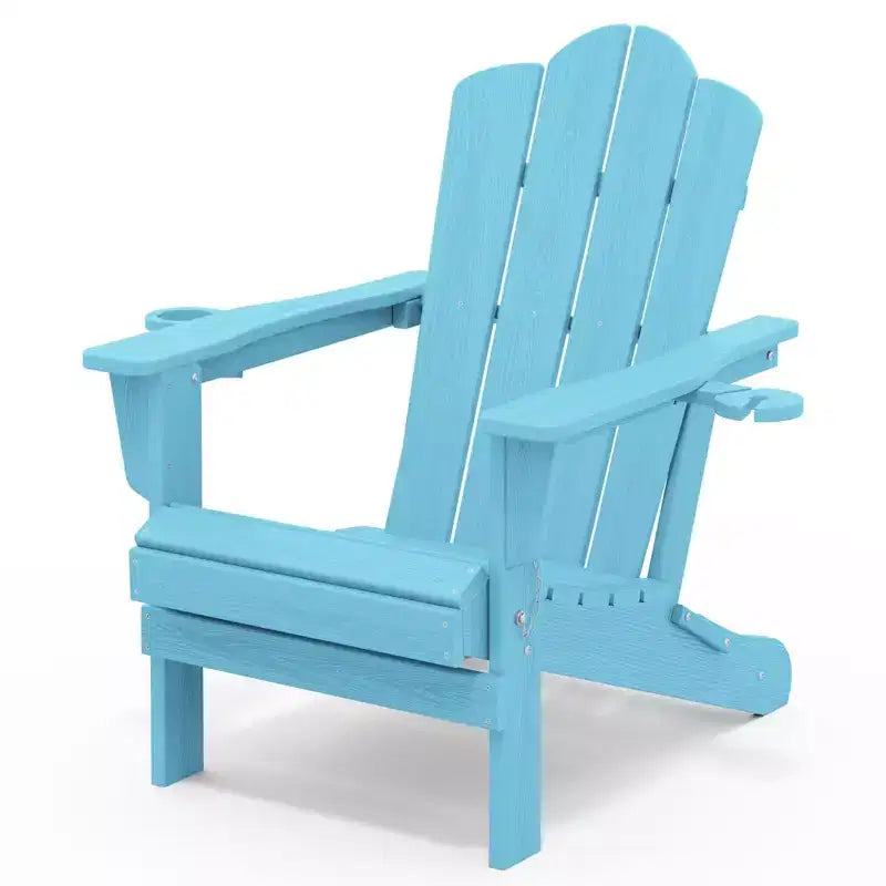 HYLEORY Chaise Adirondack pliante en PEHD avec 2 porte-gobelets - Chaise Adirondack en composite