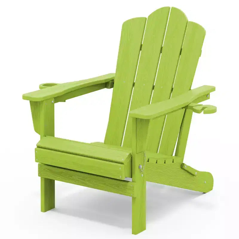HYLEORY Chaise Adirondack pliante en PEHD avec 2 porte-gobelets - Chaise Adirondack en composite
