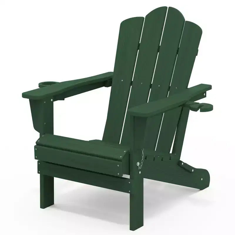 HYLEORY Chaise Adirondack pliante en PEHD avec 2 porte-gobelets - Chaise Adirondack en composite
