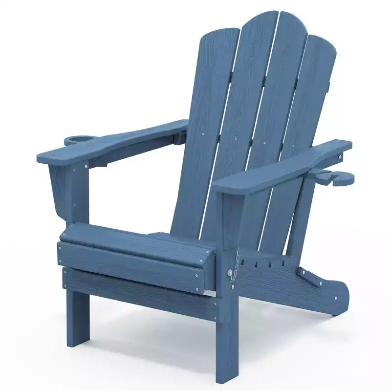 HYLEORY Chaise Adirondack pliante en PEHD avec 2 porte-gobelets - Chaise Adirondack en composite