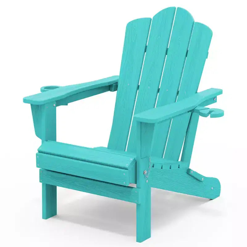 HYLEORY Chaise Adirondack pliante en PEHD avec 2 porte-gobelets - Chaise Adirondack en composite
