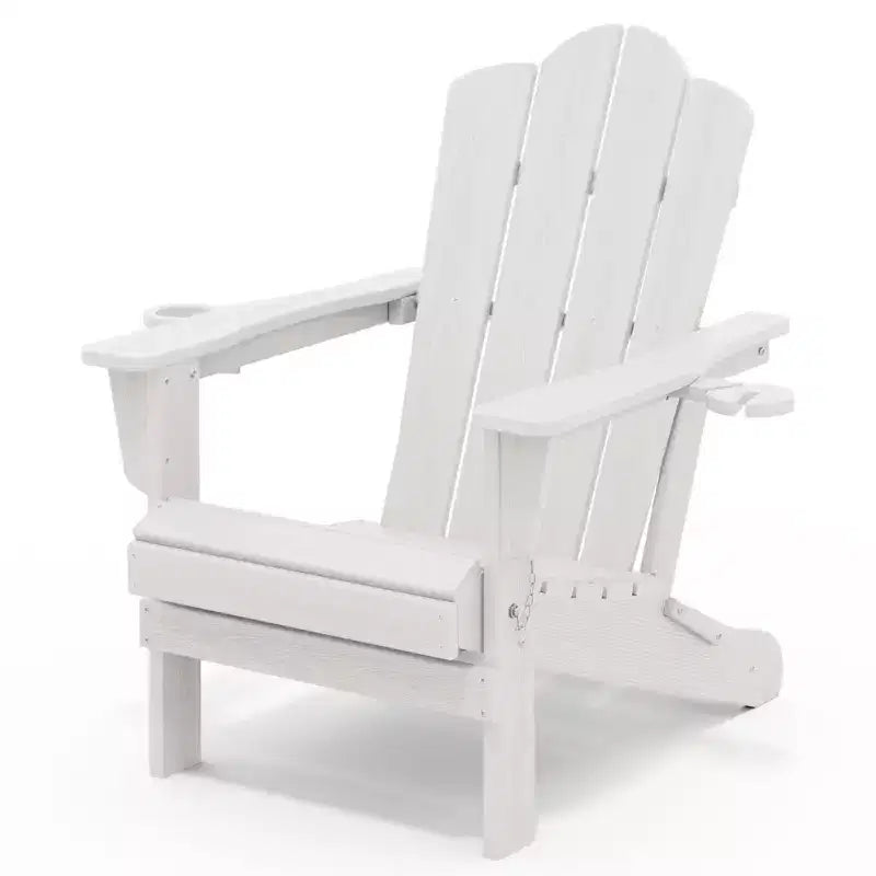HYLEORY Chaise Adirondack pliante en PEHD avec 2 porte-gobelets - Chaise Adirondack en composite
