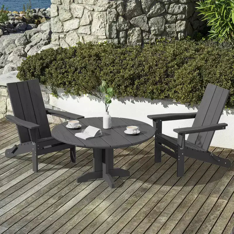 HYLEORY Tavolino da Caffè Rotondo da Esterno, 36 Tavolino Adirondack per Patio, Giardino, Cortile