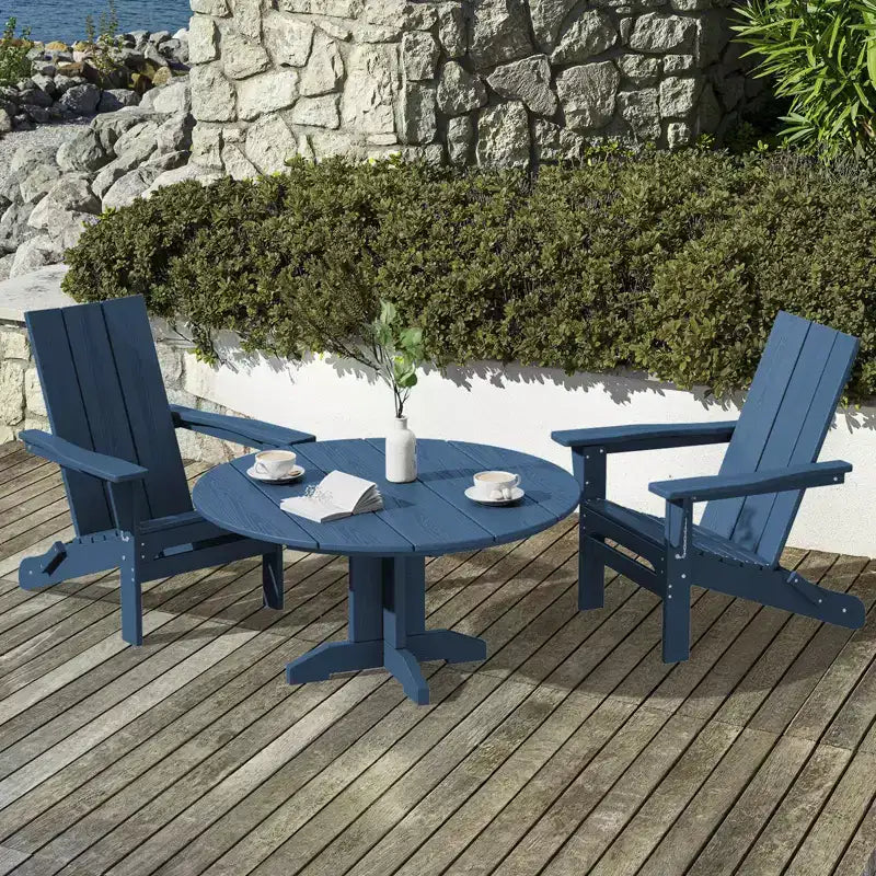 HYLEORY Tavolino da Caffè Rotondo da Esterno, 36 Tavolino Adirondack per Patio, Giardino, Cortile
