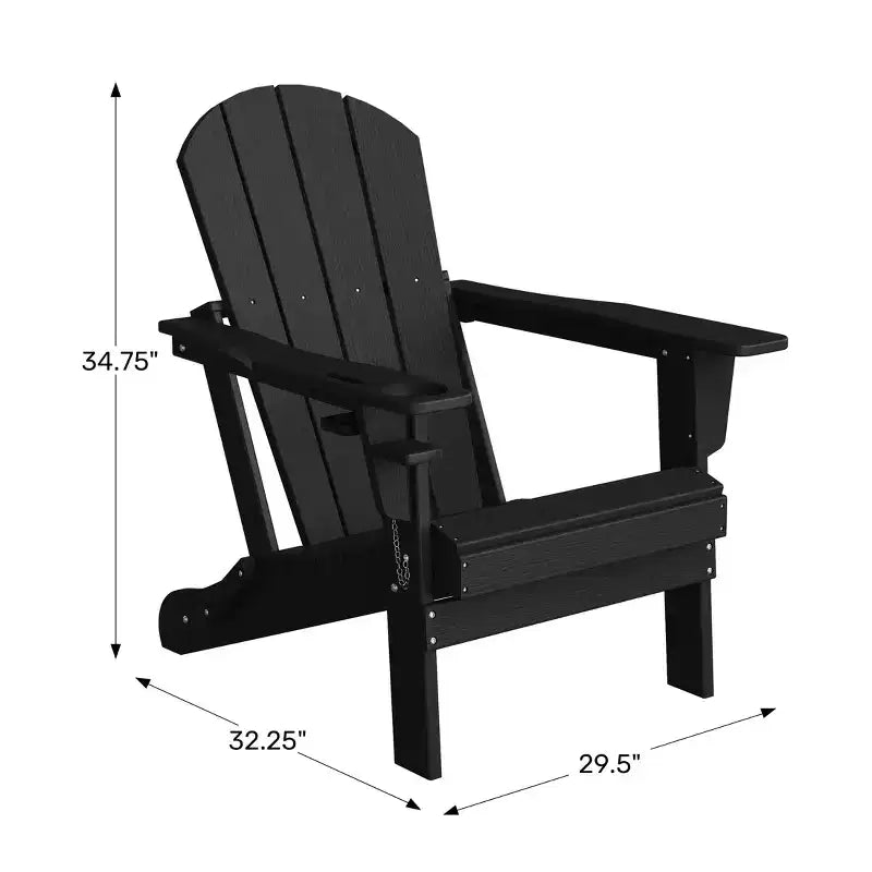WestinTrends Nantucket - Sedia Adirondack da esterno in resina HDPE con portabicchieri e portacellulare