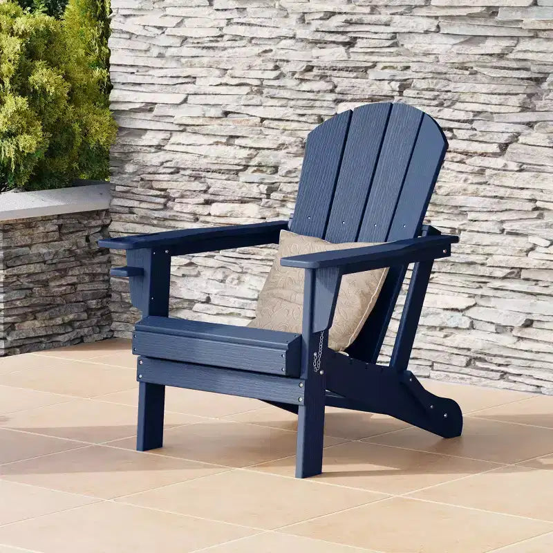 WestinTrends Nantucket - Sedia Adirondack da esterno in resina HDPE con portabicchieri e portacellulare