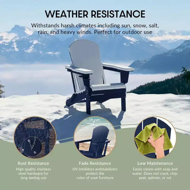 WestinTrends Nantucket - Sedia Adirondack da esterno in resina HDPE con portabicchieri e portacellulare
