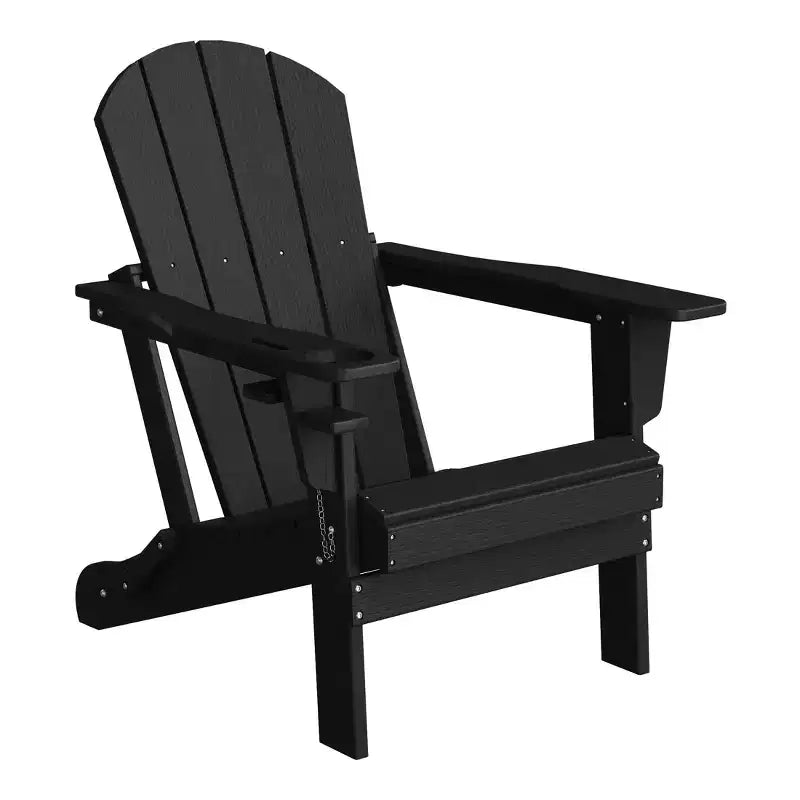 WestinTrends Nantucket Sedie Pieghevoli Adirondack da Esterno in Resina HDPE con Portabicchieri e Portacellulare (Set da Quattro)