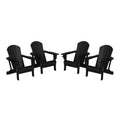 WestinTrends Nantucket Outdoor Patio HDPE Resin Folding Adirondack Chairs With Cup Holder and Phone Holder (Set of Four)