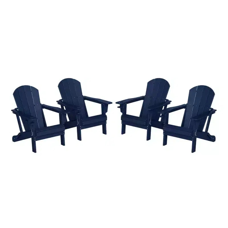 WestinTrends Nantucket Sedie Pieghevoli Adirondack da Esterno in Resina HDPE con Portabicchieri e Portacellulare (Set da Quattro)