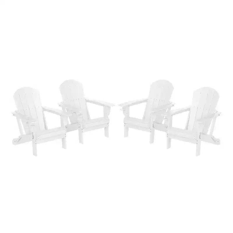 WestinTrends Nantucket Sedie Pieghevoli Adirondack da Esterno in Resina HDPE con Portabicchieri e Portacellulare (Set da Quattro)