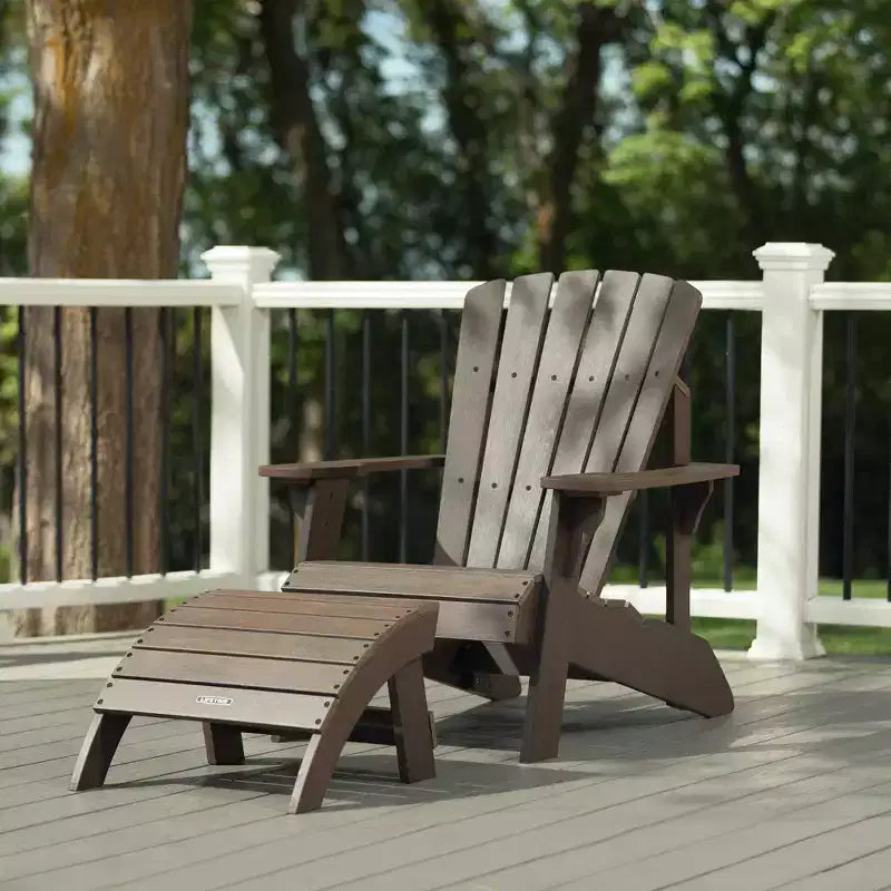 Set poltrona e poggiapiedi Adirondack Lifetime, Marrone rustico (60294)