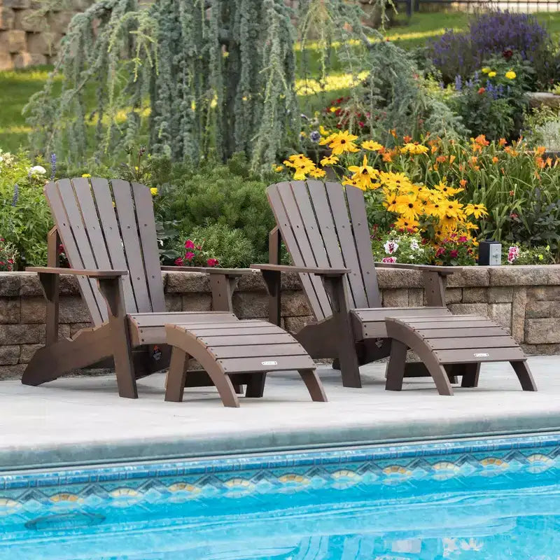 Set poltrona e poggiapiedi Adirondack Lifetime, Marrone rustico (60294)