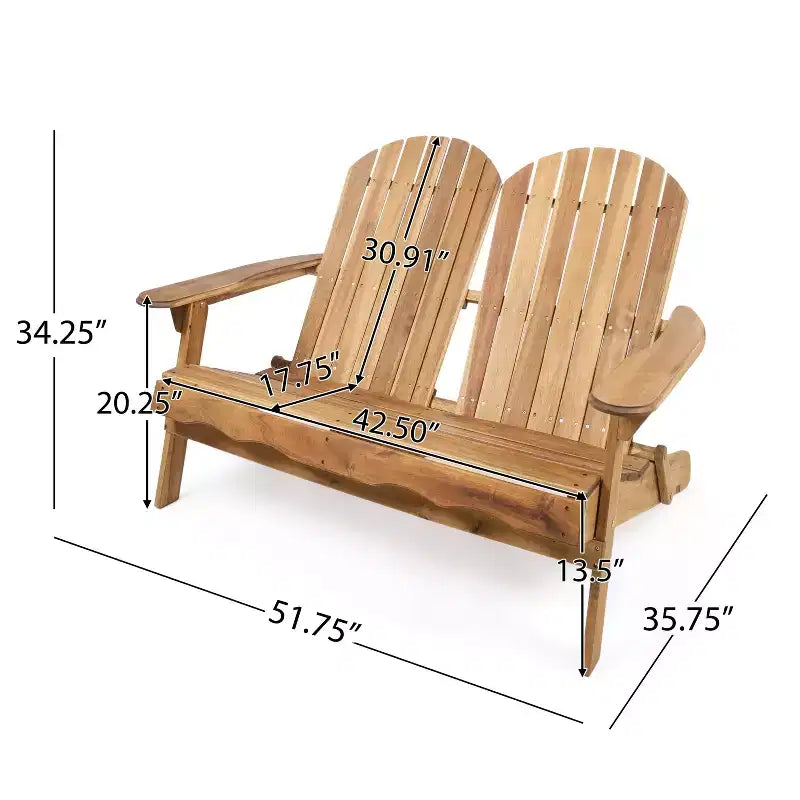 Christopher Knight Home Malibu Panchina Pieghevole da Esterno Adirondack in Legno di Acacia