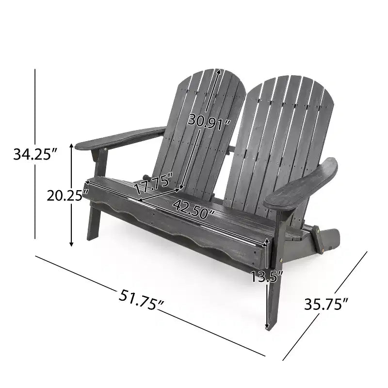 Christopher Knight Home Malibu Panchina Pieghevole da Esterno Adirondack in Legno di Acacia