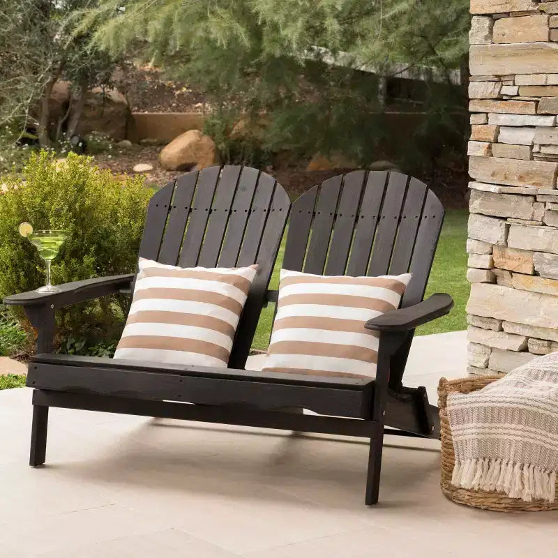 Christopher Knight Home Malibu Outdoor Acacia Wood Folding Adirondack Loveseat