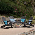 Christopher Knight Home Hermes Outdoor Acacia Wood 5 Piece Adirondack Rocking Chair and Fire Pit Set