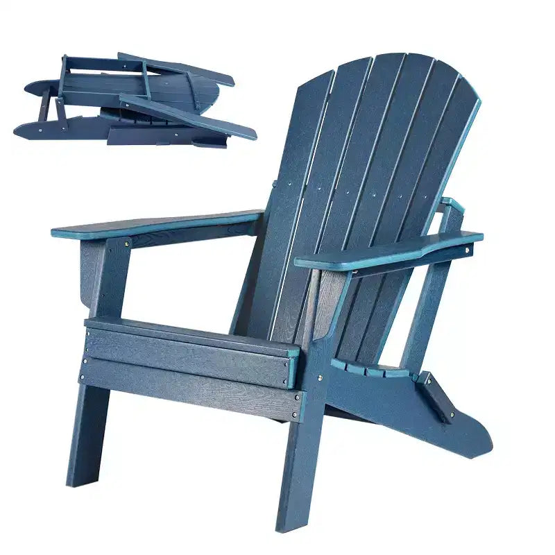 Chaise Adirondack pliante - HDPE surdimensionnée, résistante aux intempéries, fauteuil de foyer extérieur, adaptée pour patio, véranda, terrasse, jardin