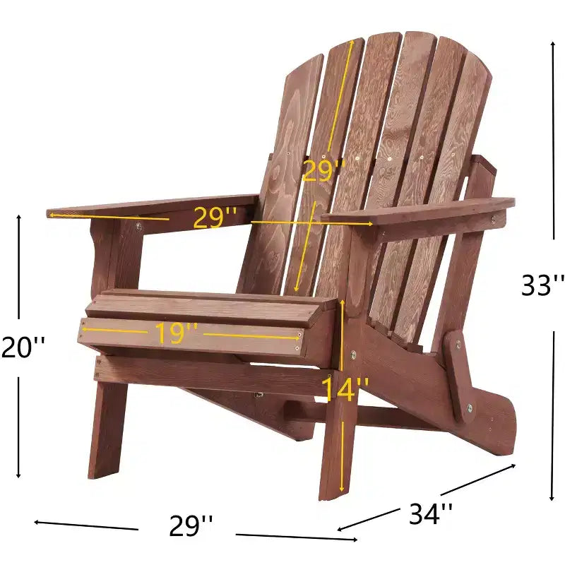 Sedia Adirondack Whisen oversize in legno con schienale pre-assemblato