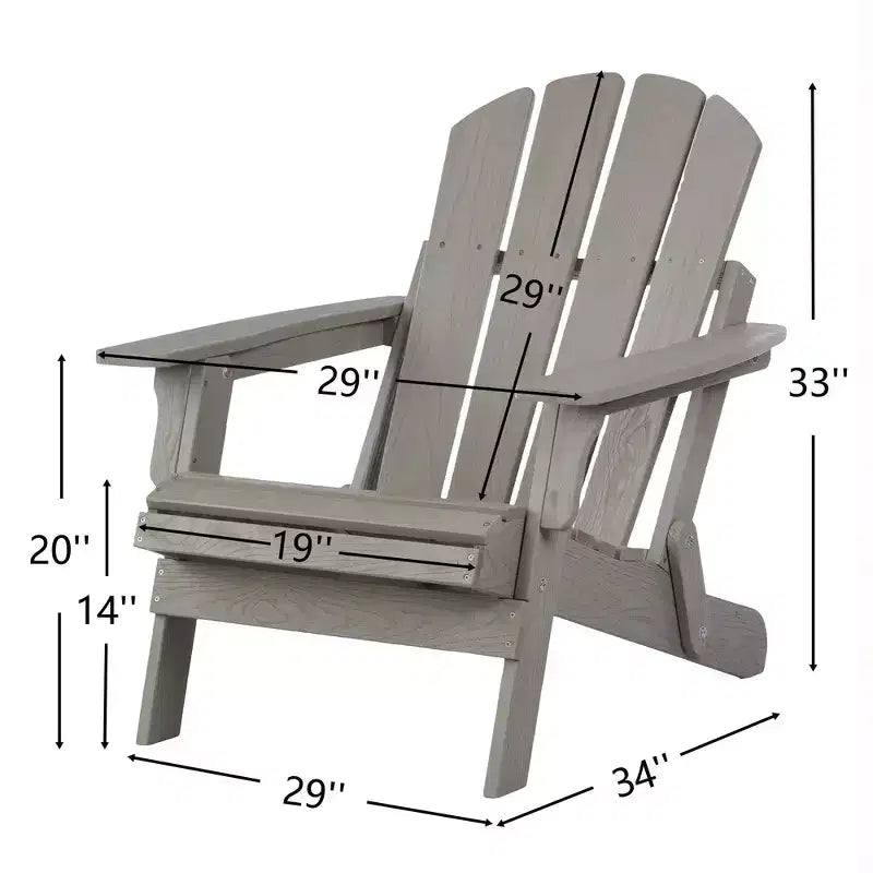 Sedia Adirondack Whisen oversize in legno con schienale pre-assemblato