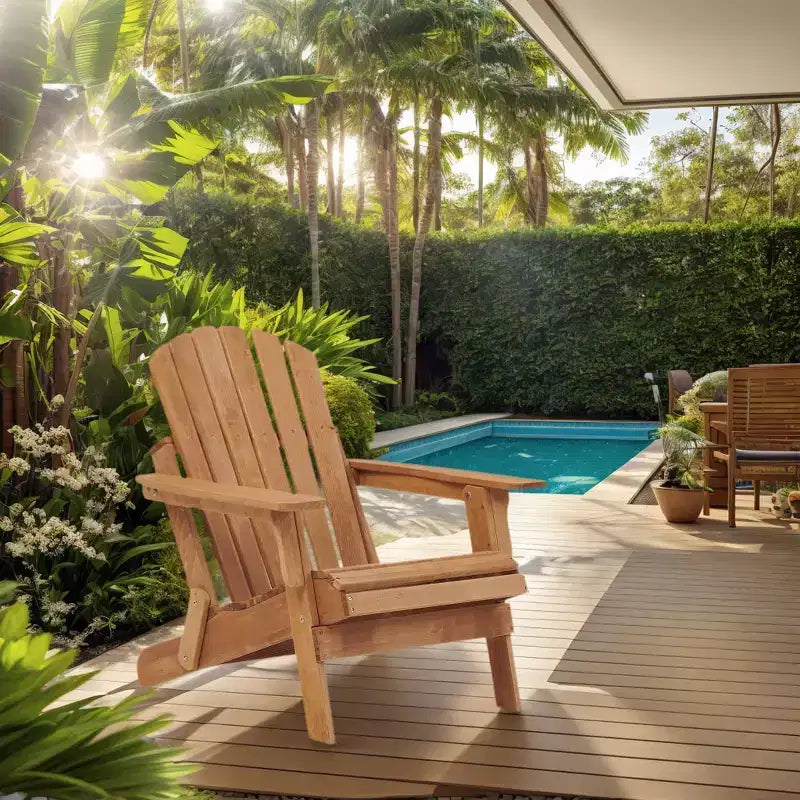 Sedia Adirondack Whisen oversize in legno con schienale pre-assemblato