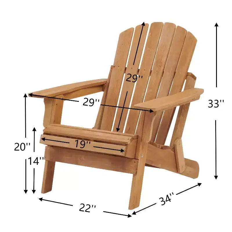 Sedia Adirondack Whisen oversize in legno con schienale pre-assemblato