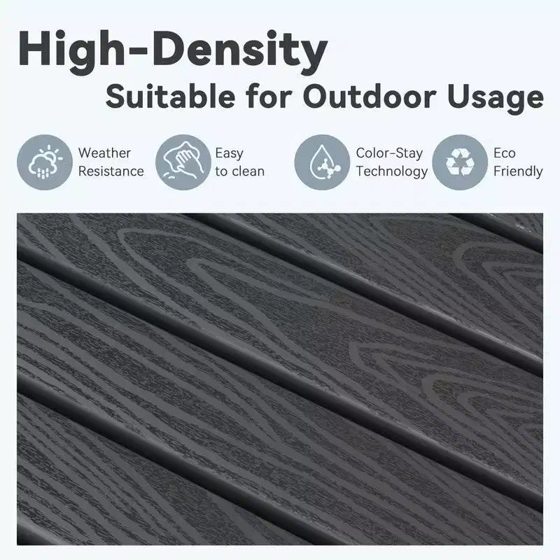 Hyleory Sedia a Dondolo Adirondack in HDPE con Pouf - Arredo Esterno per Patio Resistente alle Intemperie, Finitura Effetto Legno Durevole, Seduta Ergonomica