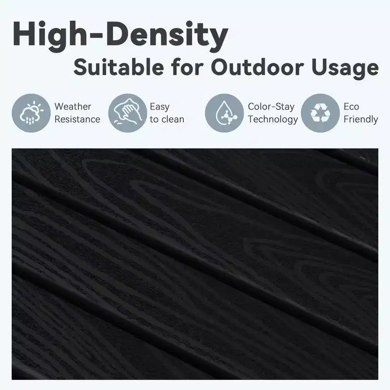 Hyleory Sedia a Dondolo Adirondack in HDPE con Pouf - Arredo Esterno per Patio Resistente alle Intemperie, Finitura Effetto Legno Durevole, Seduta Ergonomica