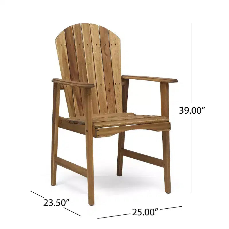 Sedia pieghevole Adirondack da patio Okak Oversized, set da 2, sedia da pranzo e sedia accentata in acacia premium per giardino e cortile, sedia a sdraio da esterno