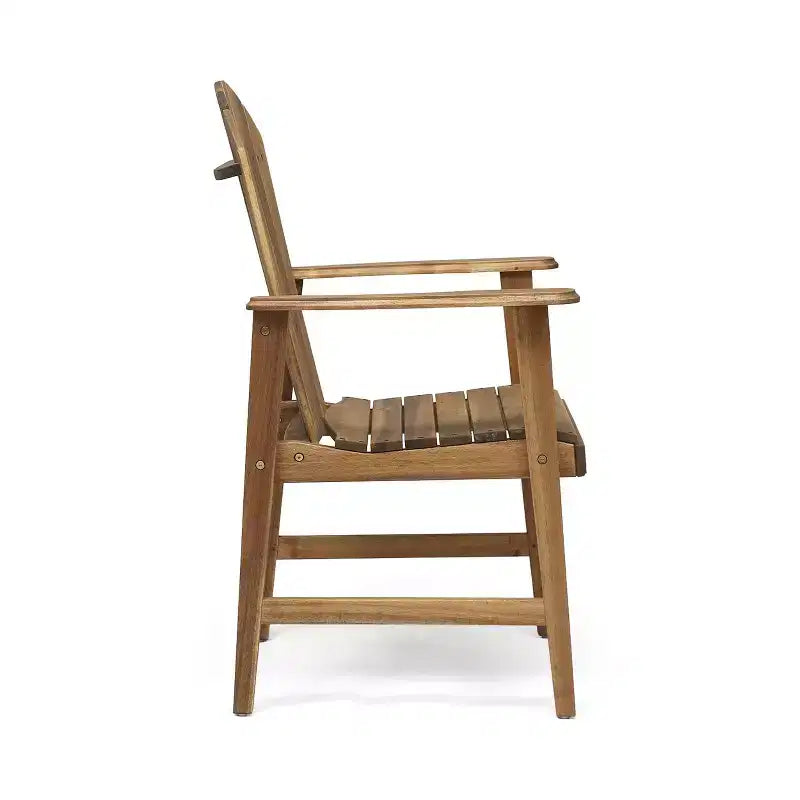 Sedia pieghevole Adirondack da patio Okak Oversized, set da 2, sedia da pranzo e sedia accentata in acacia premium per giardino e cortile, sedia a sdraio da esterno
