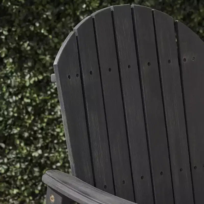 Sedia pieghevole Adirondack da patio Okak Oversized, set da 2, sedia da pranzo e sedia accentata in acacia premium per giardino e cortile, sedia a sdraio da esterno