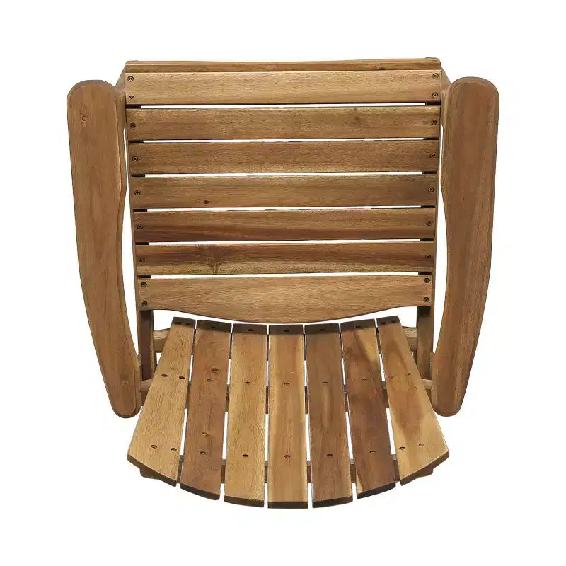 Sedia pieghevole Adirondack da patio Okak Oversized, set da 2, sedia da pranzo e sedia accentata in acacia premium per giardino e cortile, sedia a sdraio da esterno