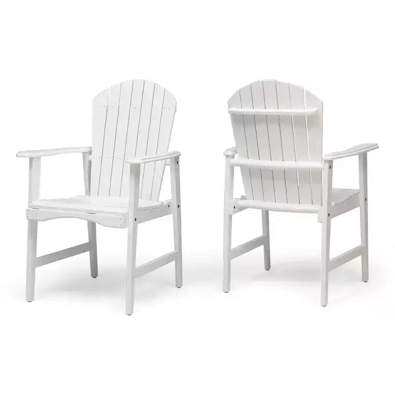 Sedia pieghevole Adirondack da patio Okak Oversized, set da 2, sedia da pranzo e sedia accentata in acacia premium per giardino e cortile, sedia a sdraio da esterno