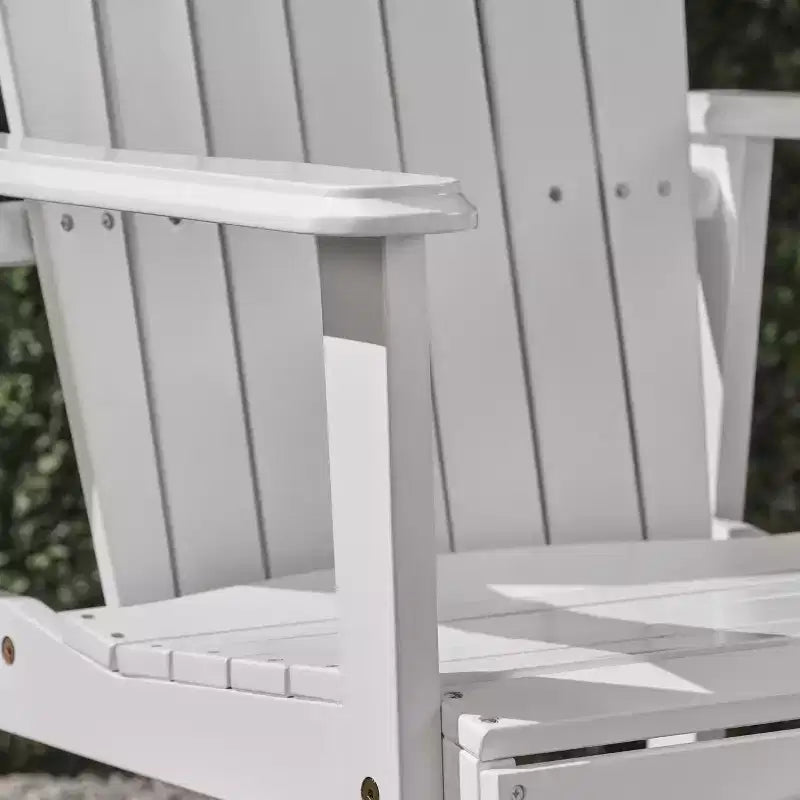 Sedia pieghevole Adirondack da patio Okak Oversized, set da 2, sedia da pranzo e sedia accentata in acacia premium per giardino e cortile, sedia a sdraio da esterno