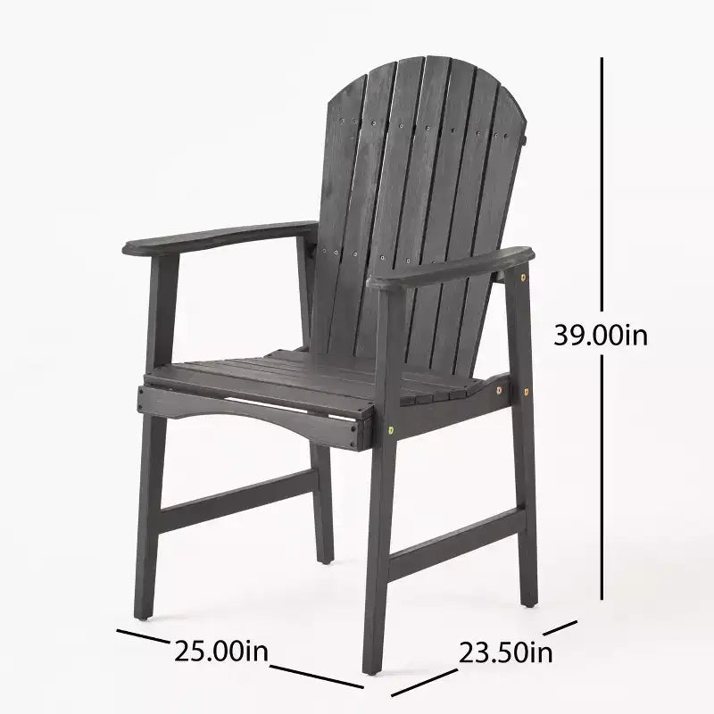 Sedia pieghevole Adirondack da patio Okak Oversized, set da 2, sedia da pranzo e sedia accentata in acacia premium per giardino e cortile, sedia a sdraio da esterno