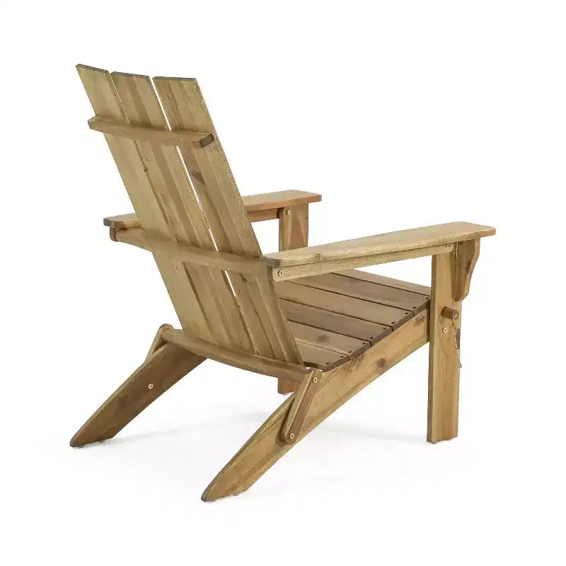 Okak Sedia Pieghevole Rustica da Patio Adirondack in Acacia per Portico, Giardino e Cortile, Sedia a Sdraio da Esterno, Max 136 kg