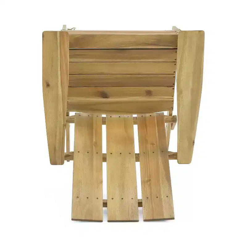 Okak Sedia Pieghevole Rustica da Patio Adirondack in Acacia per Portico, Giardino e Cortile, Sedia a Sdraio da Esterno, Max 136 kg