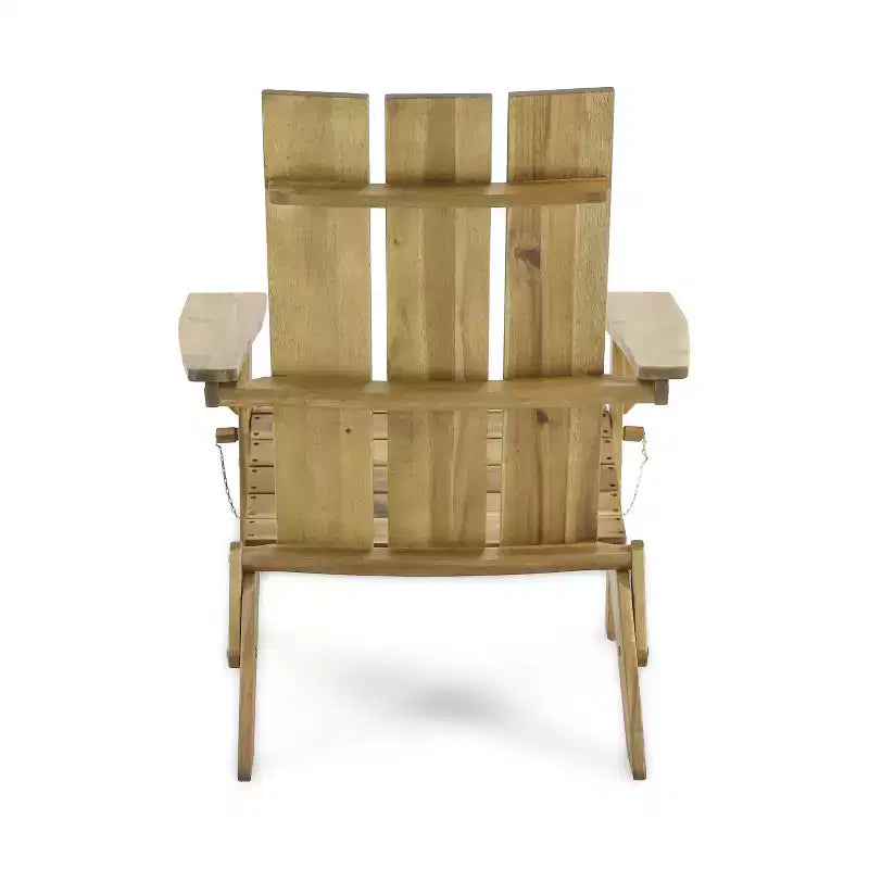 Okak Sedia Pieghevole Rustica da Patio Adirondack in Acacia per Portico, Giardino e Cortile, Sedia a Sdraio da Esterno, Max 136 kg