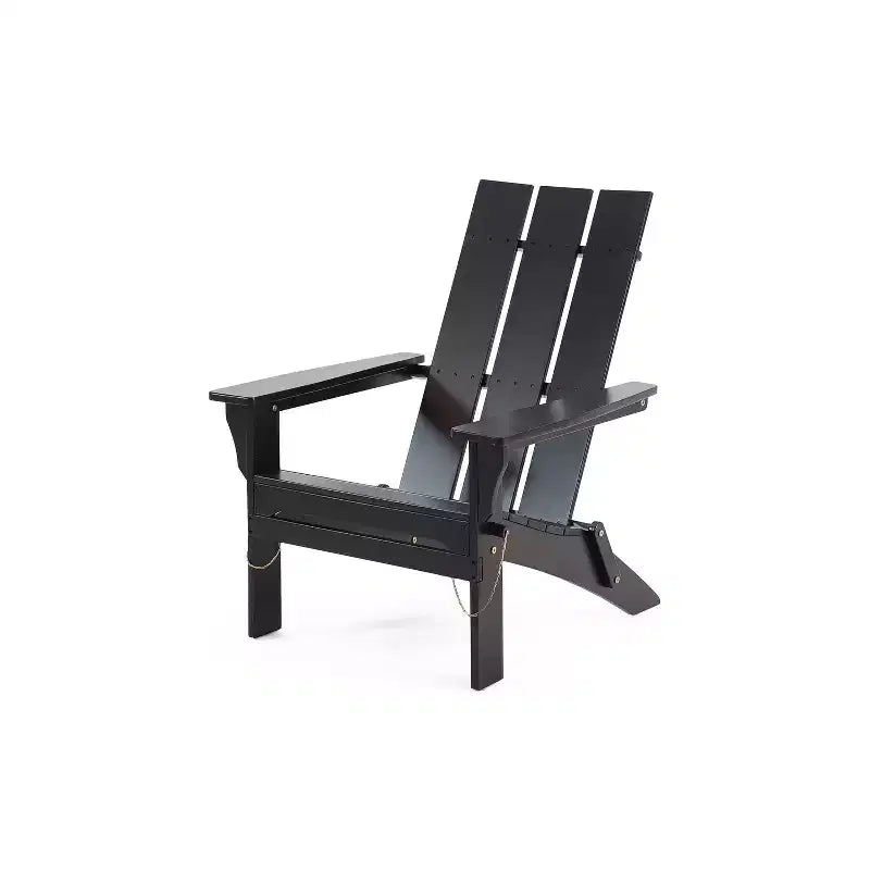 Okak Sedia Pieghevole Rustica da Patio Adirondack in Acacia per Portico, Giardino e Cortile, Sedia a Sdraio da Esterno, Max 136 kg