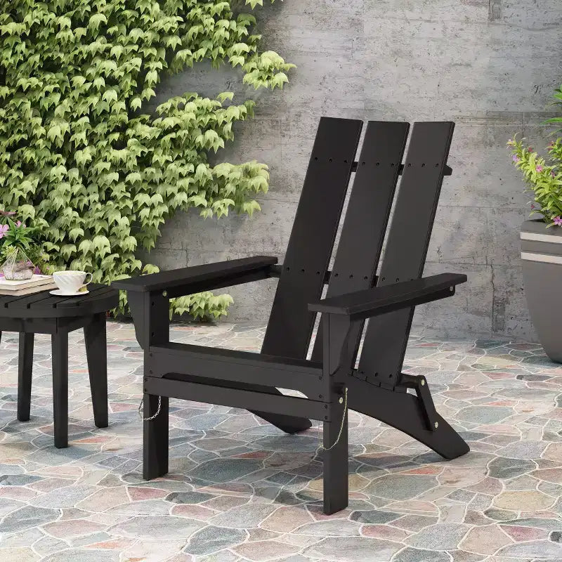 Okak Sedia Pieghevole Rustica da Patio Adirondack in Acacia per Portico, Giardino e Cortile, Sedia a Sdraio da Esterno, Max 136 kg