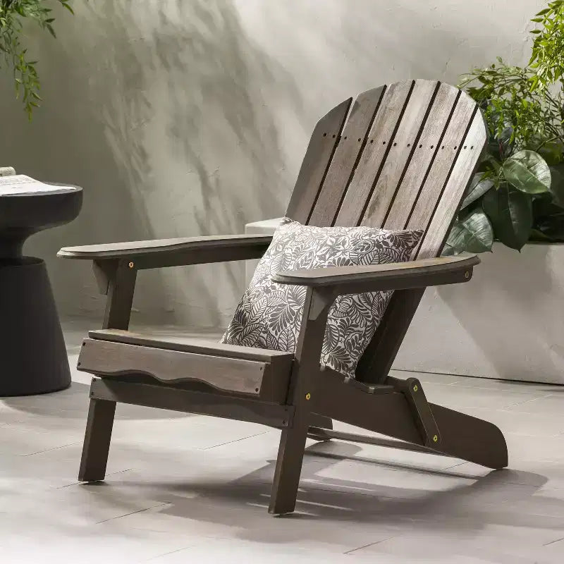 Sedia Adirondack Pieghevole Rustica Okak in Acacia Premium per Patio, Veranda, Giardino e Cortile, Sedia a Sdraio da Esterno, Max 136 kg