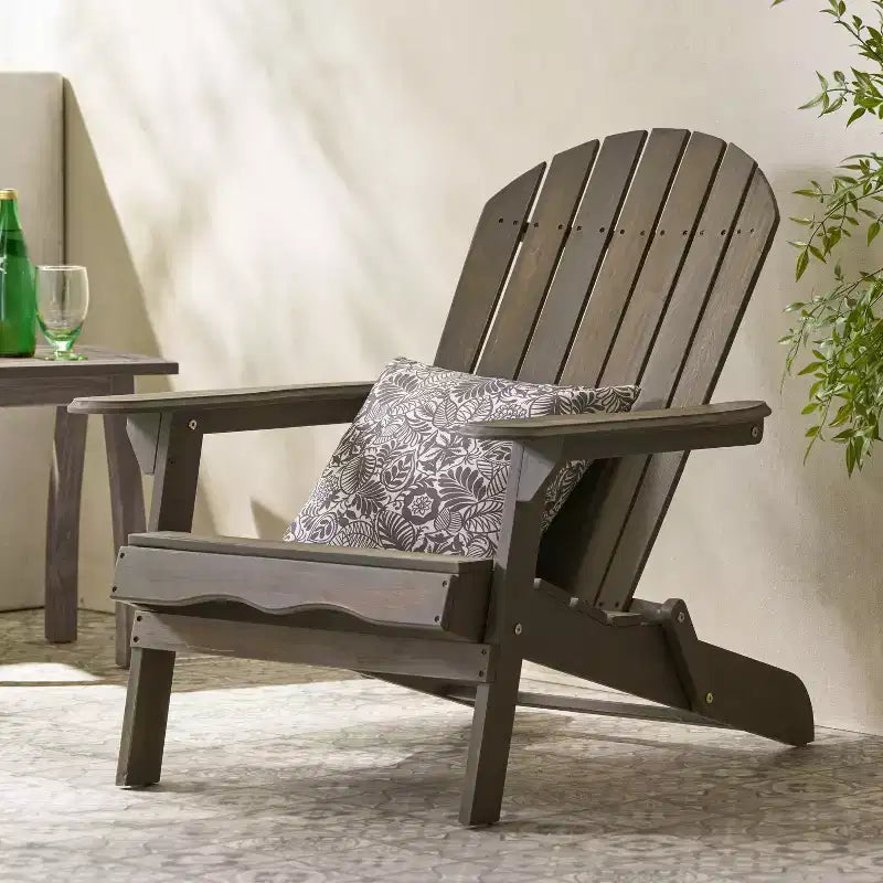 Sedia Adirondack Pieghevole Rustica Okak in Acacia Premium per Patio, Veranda, Giardino e Cortile, Sedia a Sdraio da Esterno, Max 136 kg